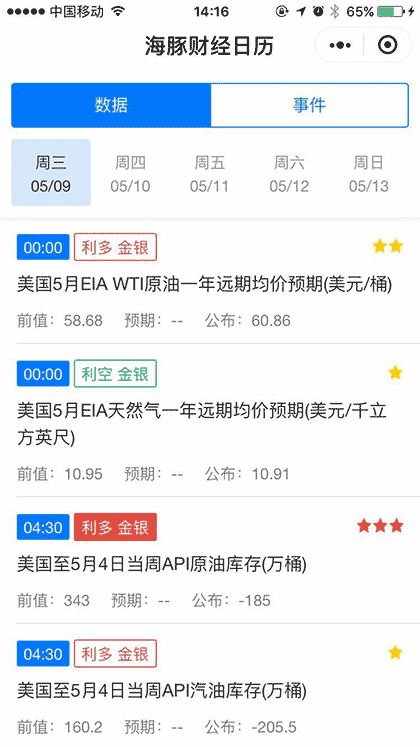 海豚财经日历截图1