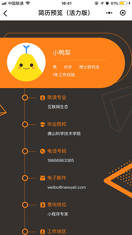 简历小工具截图2